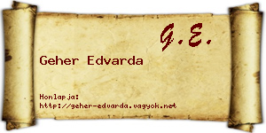 Geher Edvarda névjegykártya